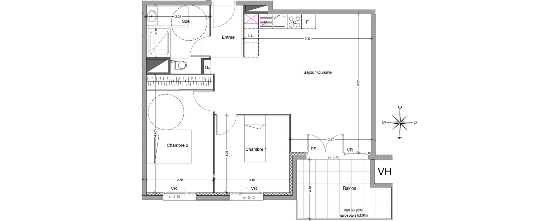 Appartement T3 de 61,60 m2 &agrave; Mori&egrave;res-L&egrave;s-Avignon Hameaux du vallon
