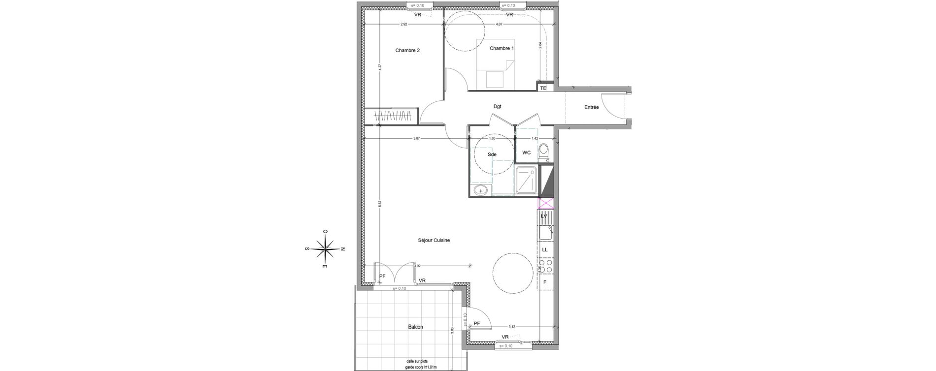 Appartement T3 de 77,75 m2 &agrave; Mori&egrave;res-L&egrave;s-Avignon Hameaux du vallon