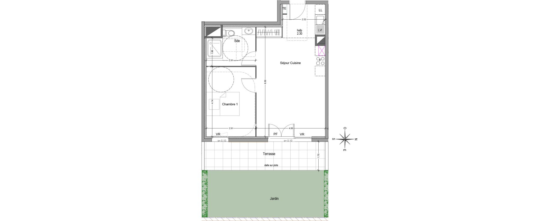 Appartement T2 de 46,90 m2 &agrave; Mori&egrave;res-L&egrave;s-Avignon Hameaux du vallon