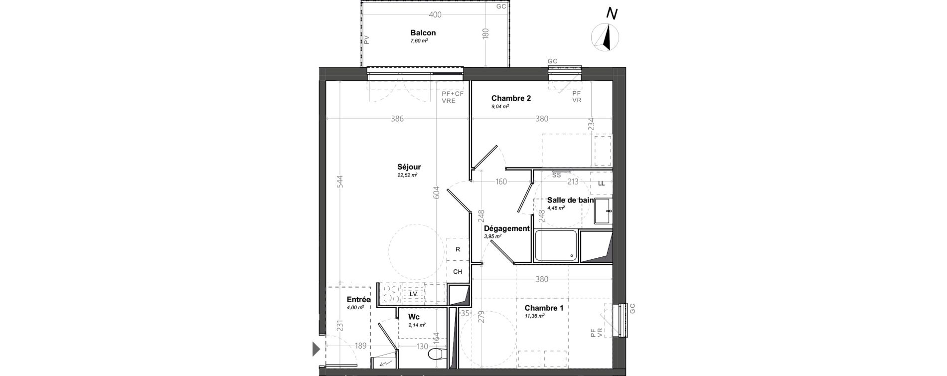 Appartement T3 de 57,47 m2 &agrave; Orange Le jonquier - nogent