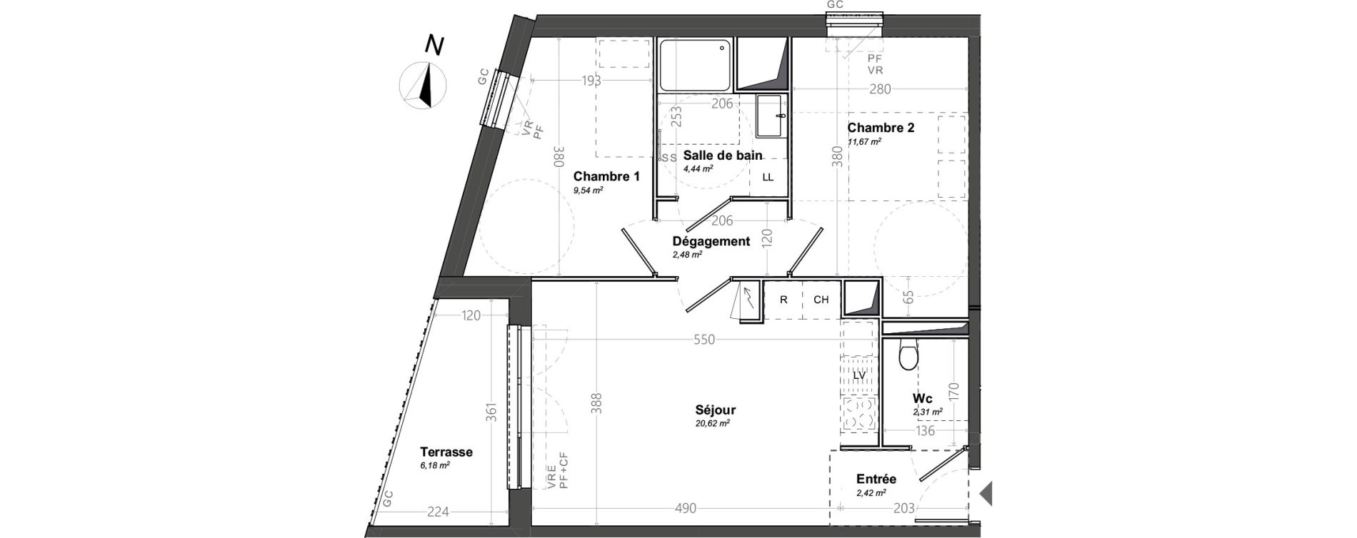 Appartement T3 de 53,48 m2 &agrave; Orange Le jonquier - nogent