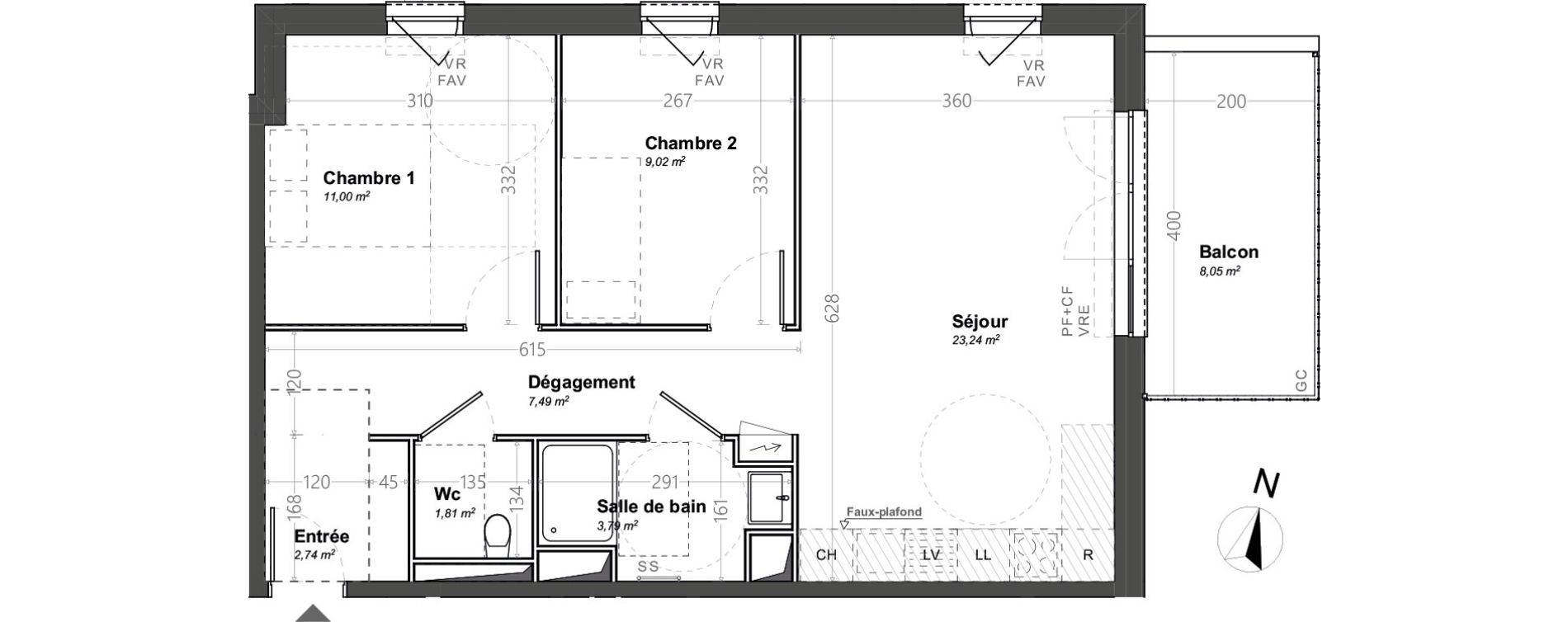 Appartement T3 de 59,09 m2 &agrave; Orange Le jonquier - nogent