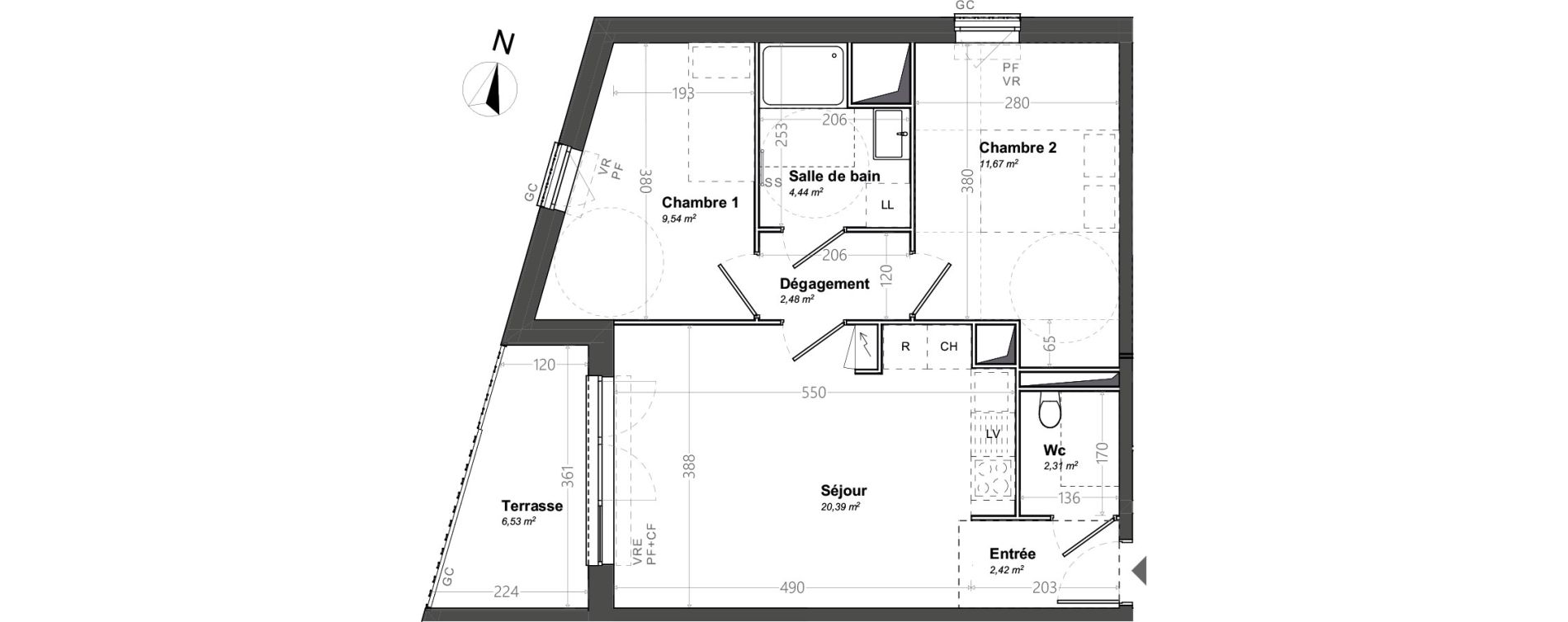 Appartement T3 de 53,25 m2 &agrave; Orange Le jonquier - nogent