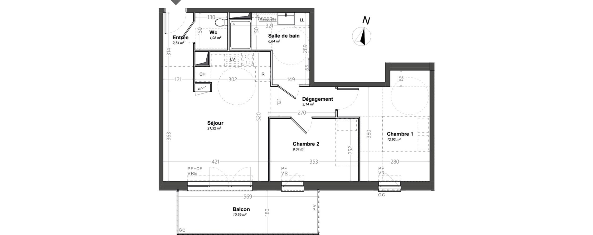 Appartement T3 de 57,65 m2 &agrave; Orange Le jonquier - nogent
