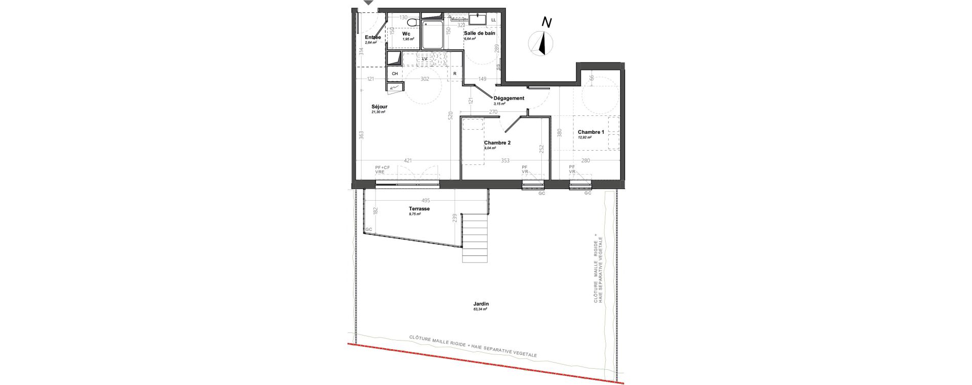 Appartement T3 de 57,64 m2 &agrave; Orange Le jonquier - nogent