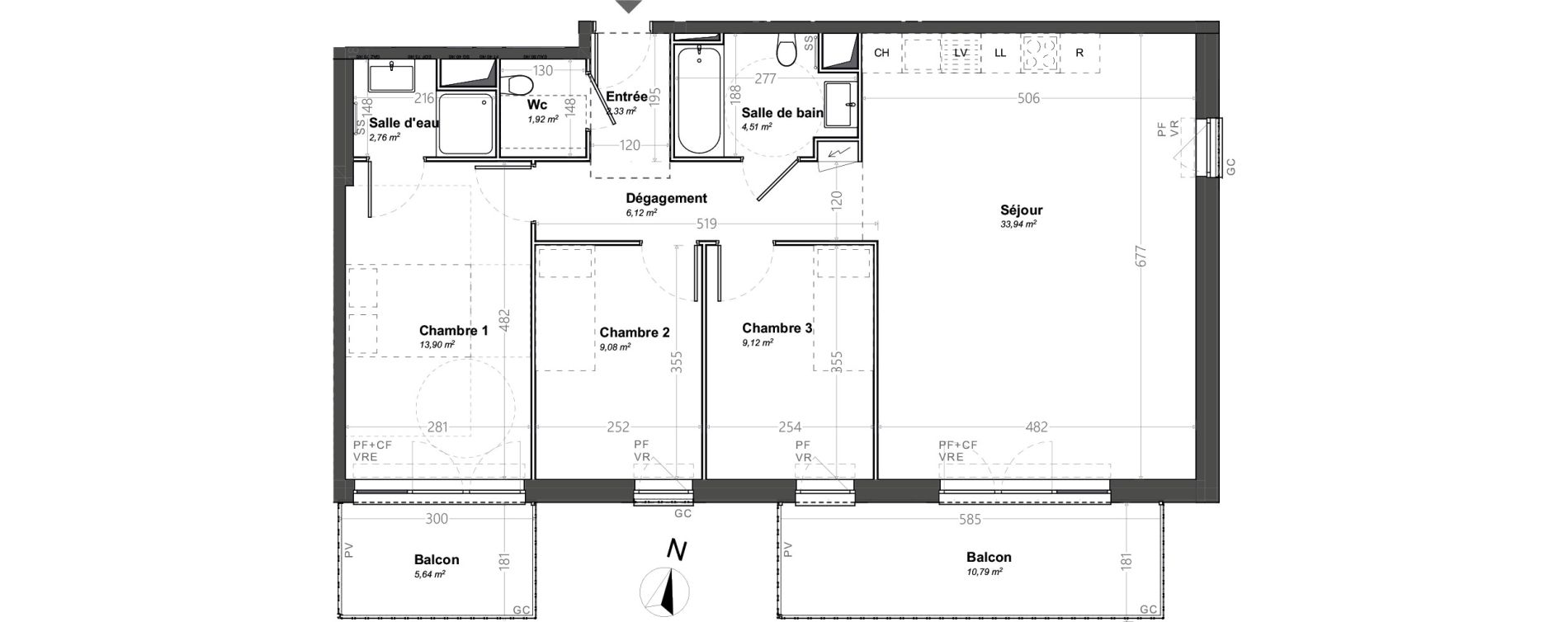 Appartement T4 de 83,68 m2 &agrave; Orange Le jonquier - nogent