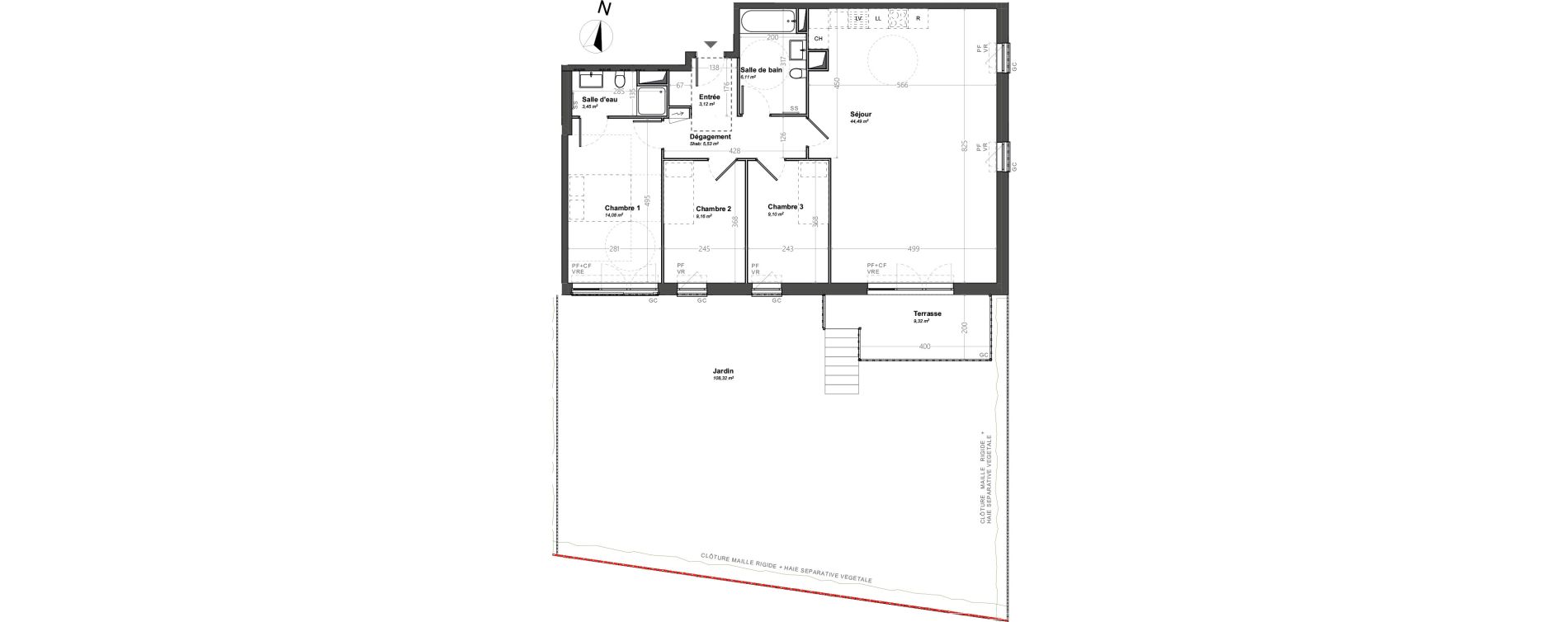 Appartement T4 de 95,04 m2 &agrave; Orange Le jonquier - nogent