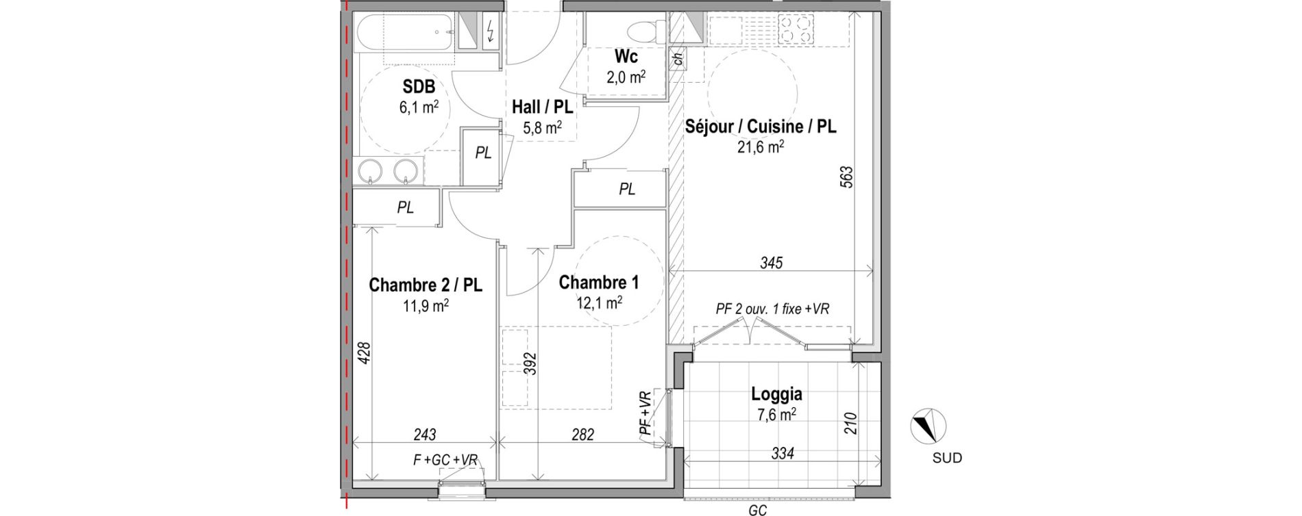 Appartement T3 de 59,50 m2 &agrave; Orange Le jonquier - nogent