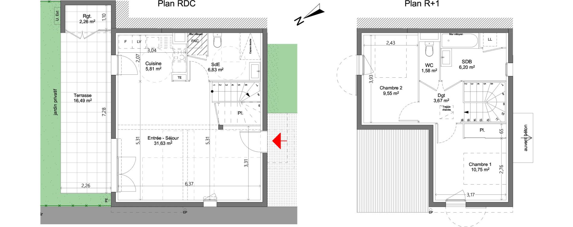 Duplex T3 de 76,02 m2 &agrave; Pertuis Centre