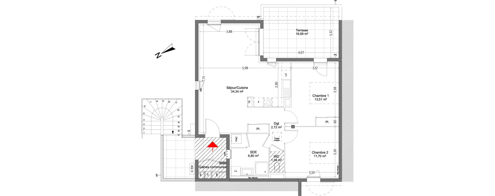 Appartement T3 de 70,41 m2 &agrave; Pertuis Centre