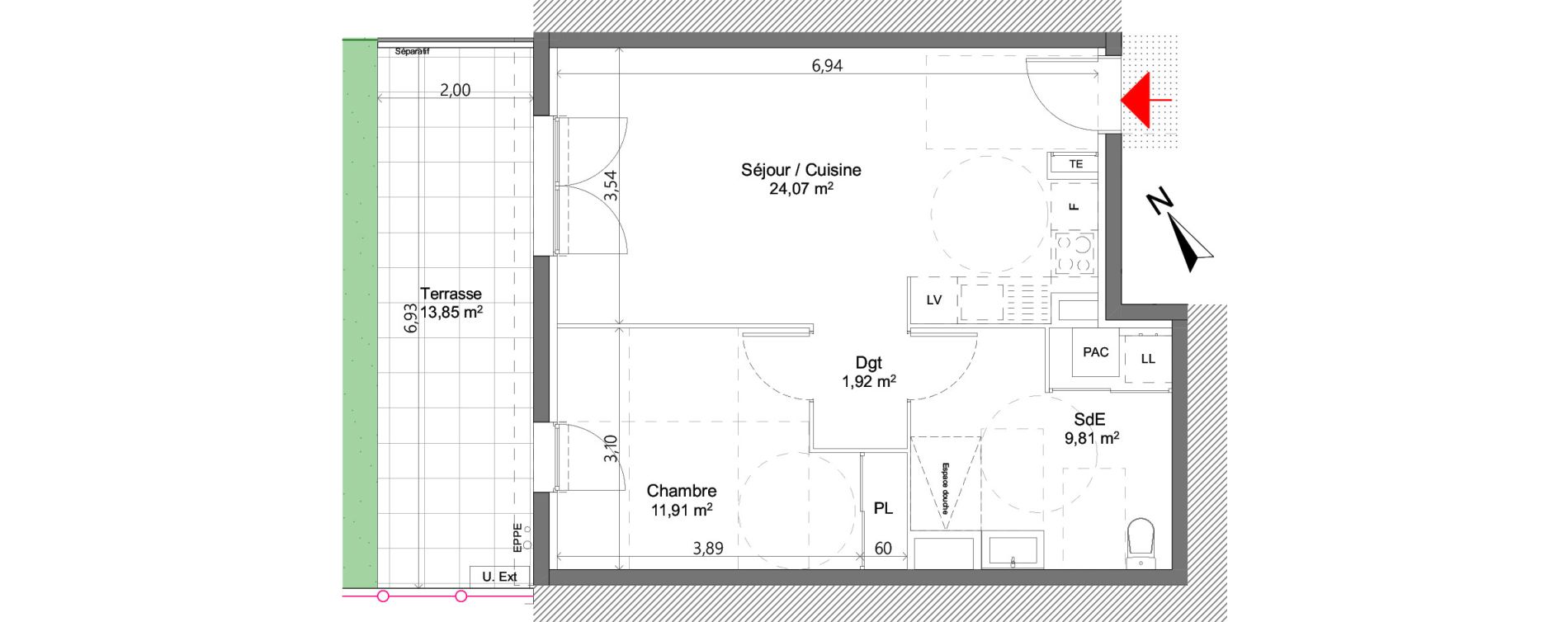 Appartement T2 de 47,71 m2 &agrave; Pertuis Centre